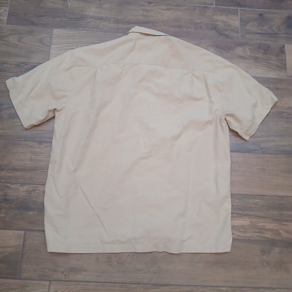 Quiksilver Edition Shirt Mens XXL 2XL Tan Palm Tree Comfort Fit Button Camp - Picture 9 of 10